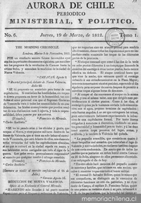 Aurora de Chile, periódico ministerial y político