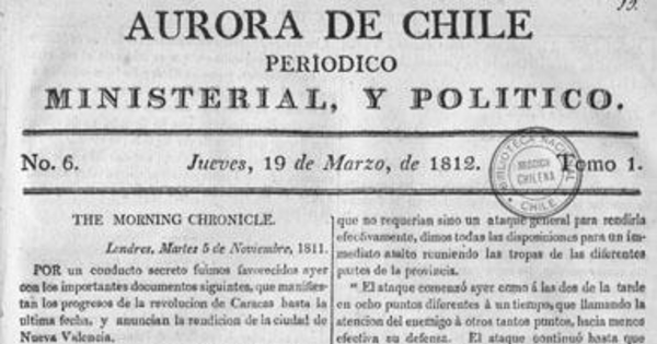 Aurora de Chile, periódico ministerial y político