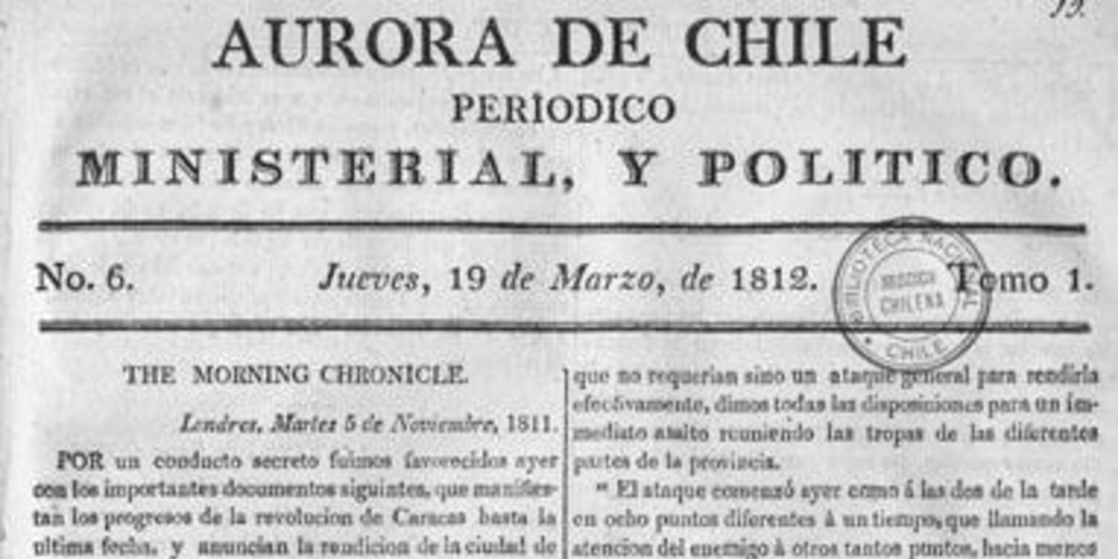 Aurora de Chile, periódico ministerial y político