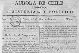 Aurora de Chile, periódico ministerial y político