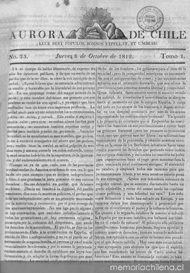 Aurora de Chile, periódico ministerial y político