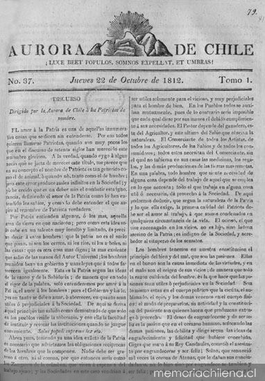 Aurora de Chile, periódico ministerial y político