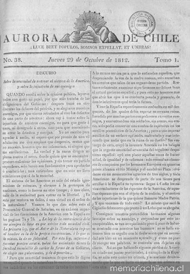 Aurora de Chile, periódico ministerial y político