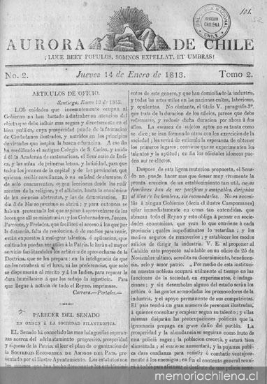 Aurora de Chile, periódico ministerial y político