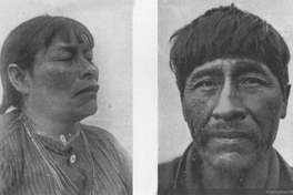 Hombre y mujer yámana, hacia 1920