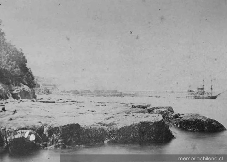 Muelle de Lota, hacia 1860