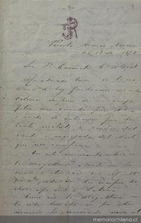 Punta Arenas, 13 de noviembre de 1878 : carta de Arturo Prat a Carmela Carvajal