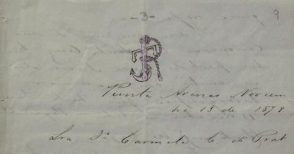 Punta Arenas, 13 de noviembre de 1878 : carta de Arturo Prat a Carmela Carvajal