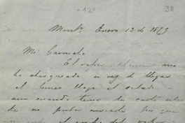 Montevideo, 13 de enero de 1879 : carta de Arturo Prat a Carmela Carvajal