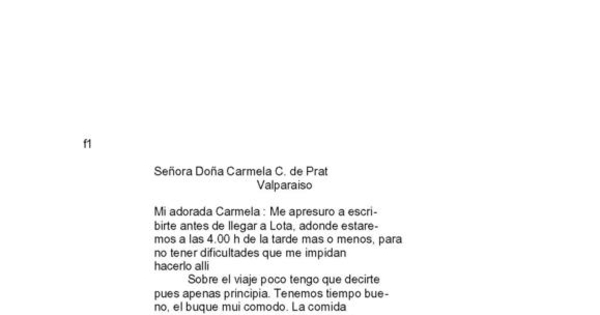 Navegando, 7 de noviembre de 1878 : carta de Arturo Prat a Carmela Carvajal