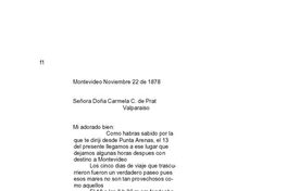 Montevideo, 22 de noviembre de 1878 : carta de Arturo Prat a Carmela Carvajal