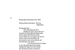 Montevideo, 6 de diciembre de 1878 : carta de Arturo Prat a Carmela Carvajal