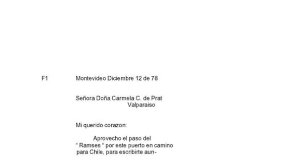 Montevideo, 12 de diciembre de 1878 : carta de Arturo Prat a Carmela Carvajal