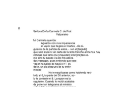 Montevideo, 11 de enero de 1879 : carta de Arturo Prat a Carmela Carvajal