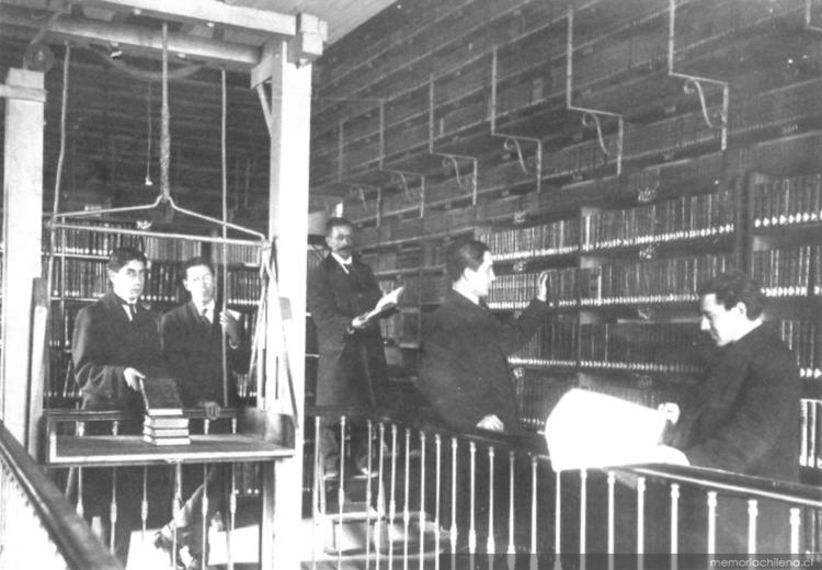 Biblioteca Nacional, Sala de Archivo, hacia 1900