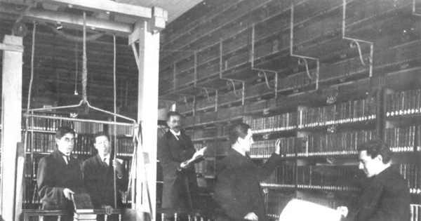 Biblioteca Nacional, Sala de Archivo, hacia 1900