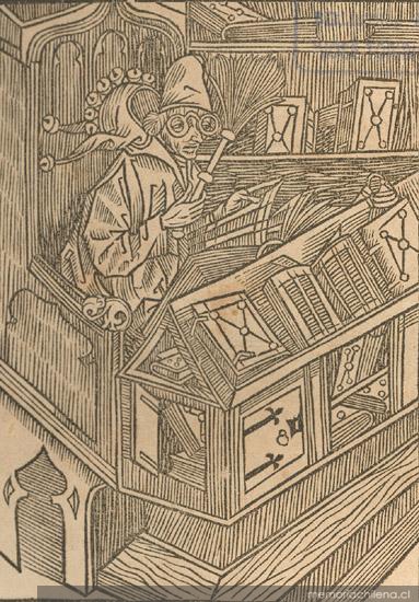 El librero, grabado del siglo XV