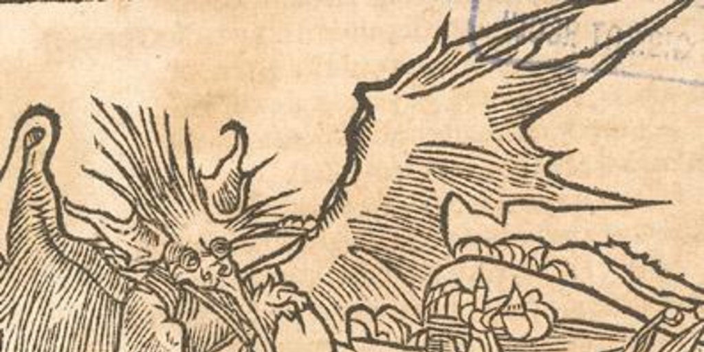 El diablo arando con una mujer, grabado del siglo XV