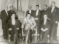 Ibáñez y su gabinete ministerial en el palacio de La Moneda, 1927