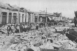 Calle de Chillán tras el terremoto de 1939