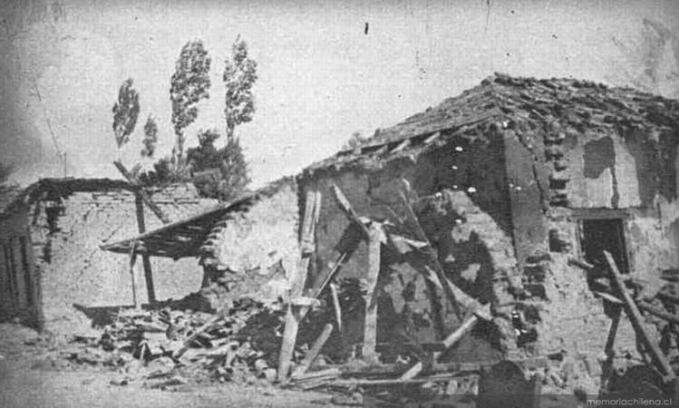 Casa en el pueblo de Florida, 8° región, reducida a escombros