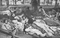 Campamento de niños damnificados en Chillán, 1939
