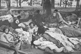 Campamento de niños damnificados en Chillán, 1939