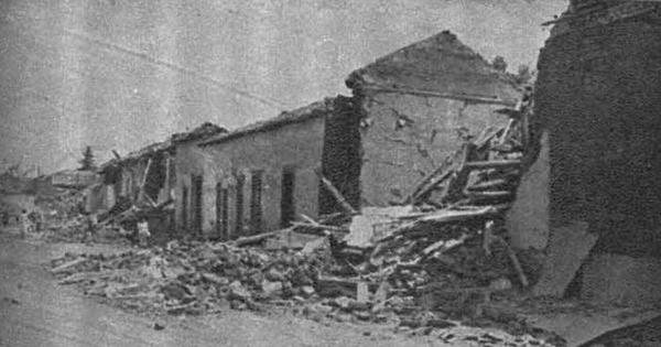 Calle de Parral tras el terremoto de 1939