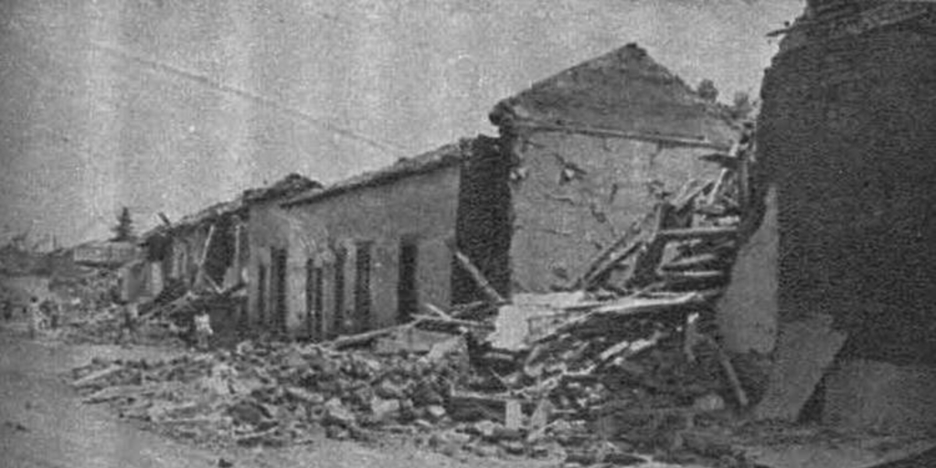 Calle de Parral tras el terremoto de 1939