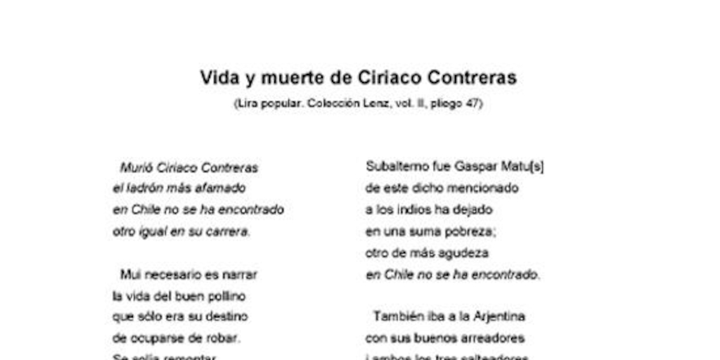 Vida y muerte de Ciriaco Contreras