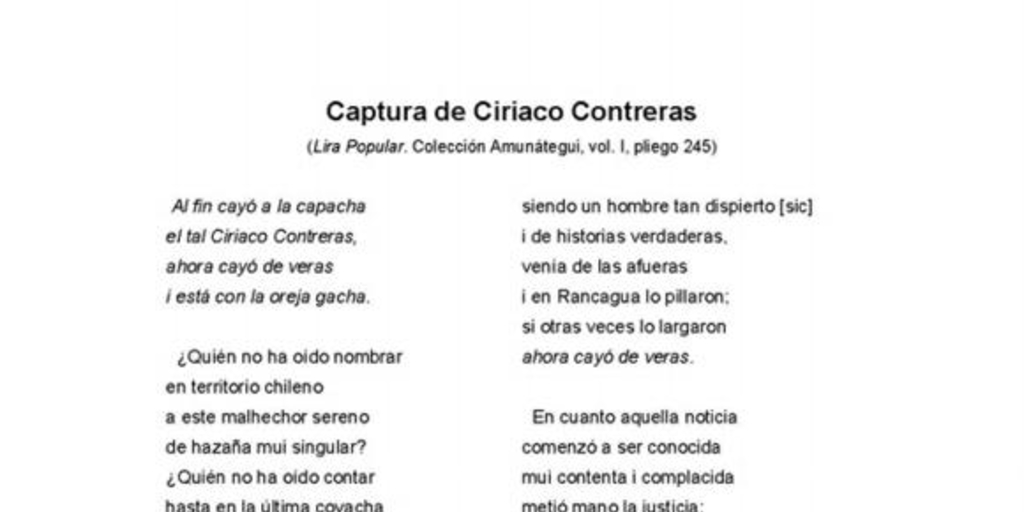 Captura de Ciriaco Contreras