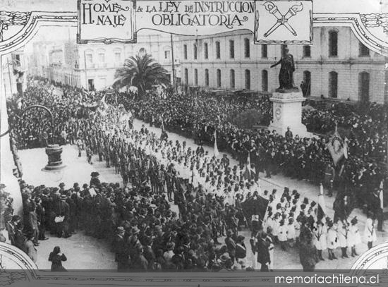 Homenaje a la Ley de Instrucción Primaria Obligatoria, 1920