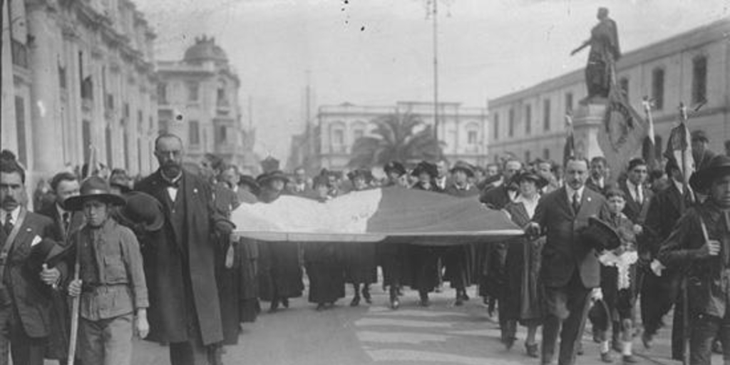 Desfile en homenaje a la Ley de Instrucción Primaria Obligatoria, 1920