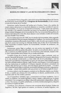 Rodolfo Oroz y las humanidades en Chile