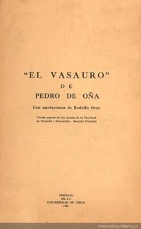 El vasauro : de Pedro de Oña : con anotaciones de Rodolfo Oroz