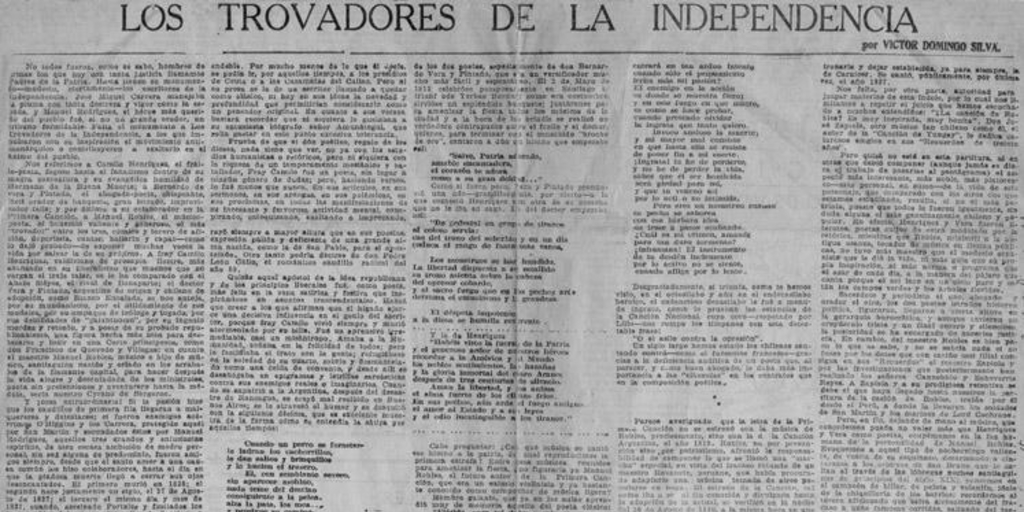 Los trovadores de la Independencia