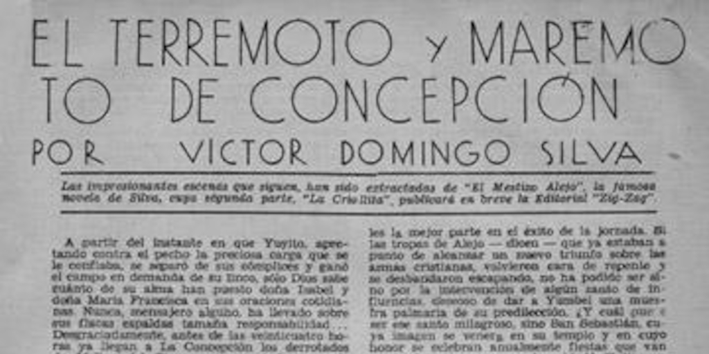 El terremoto y maremoto de Concepción