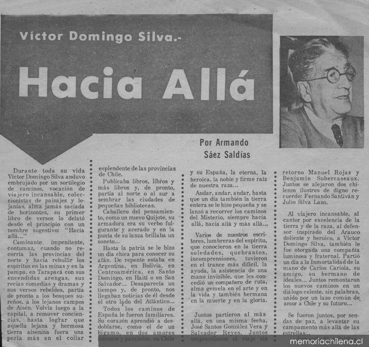 Víctor Domingo Silva : Hacia allá