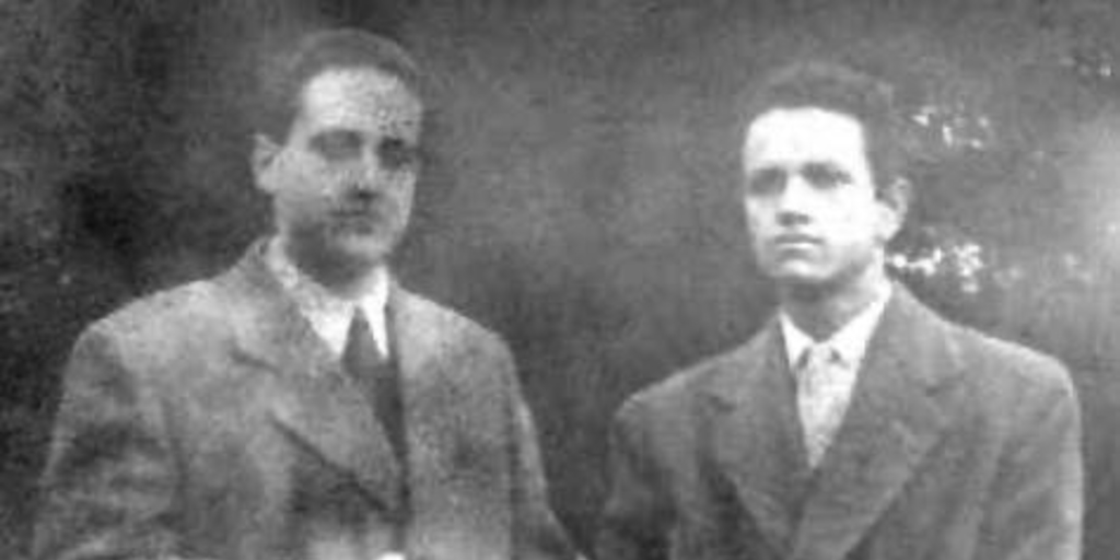 Miguel Arteche junto al poeta nicaragüense Salvador Murillo, 1950