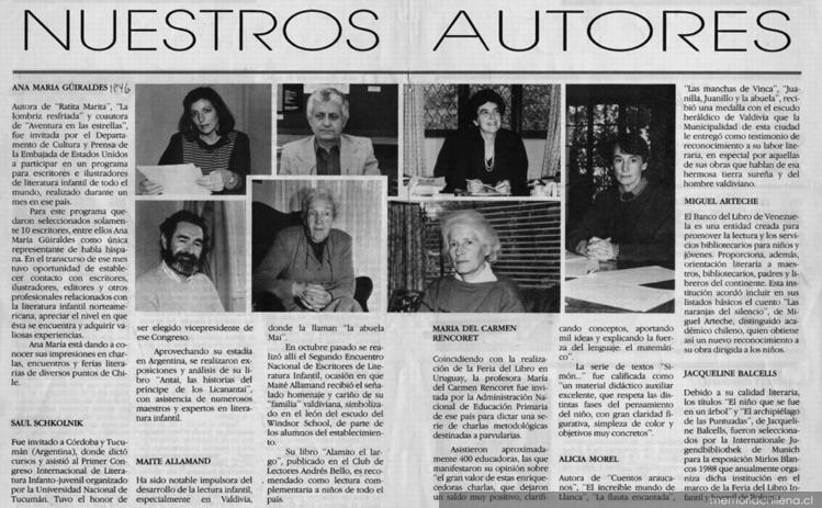 M. Allamand, M. Arteche, J. Balcells, A. M. Güiraldes, A. Morel, M. del C. Rencoret B. y S. Schkolnik