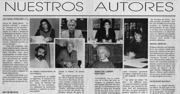 M. Allamand, M. Arteche, J. Balcells, A. M. Güiraldes, A. Morel, M. del C. Rencoret B. y S. Schkolnik