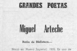 Grandes poetas : Miguel Arteche : ratón de biblioteca