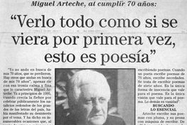 Verlo todo como si se viera por primera vez, esto es poesía
