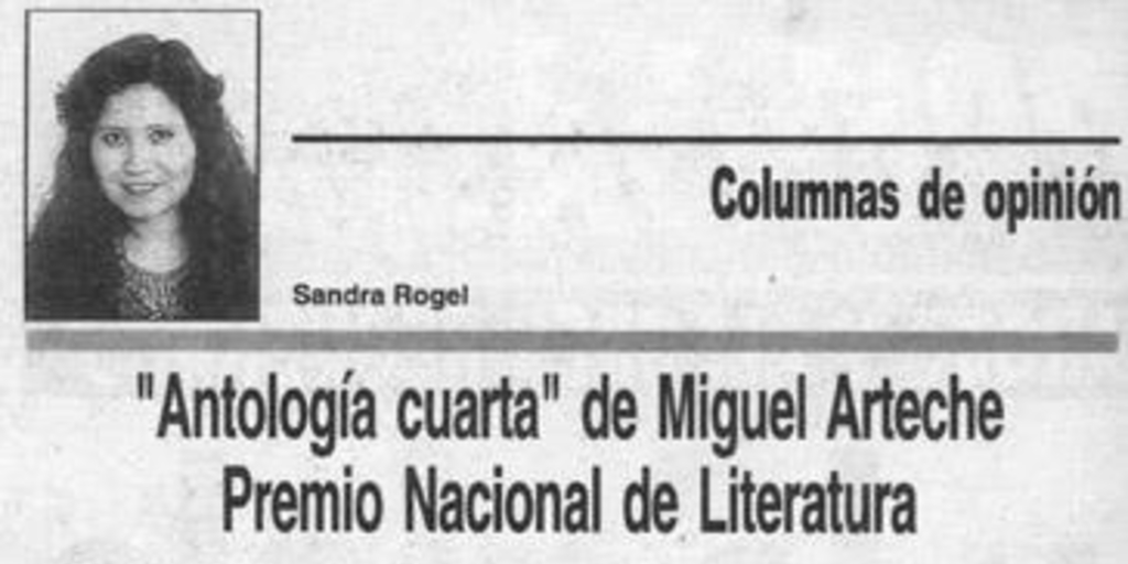 Antología cuarta, de Miguel Arteche, Premio Nacional de Literatura