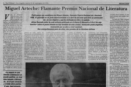 Miguel Arteche, flamante Premio Nacional de Literatura