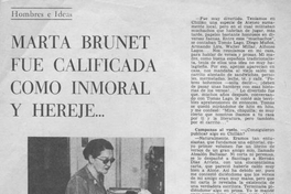 Marta Brunet fue calificada como inmoral y hereje--