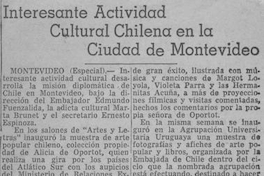 Interesante actividad cultural chilena en la ciudad de Montevideo