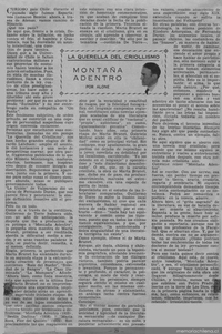 La querella del criollismo : Montaña adentro