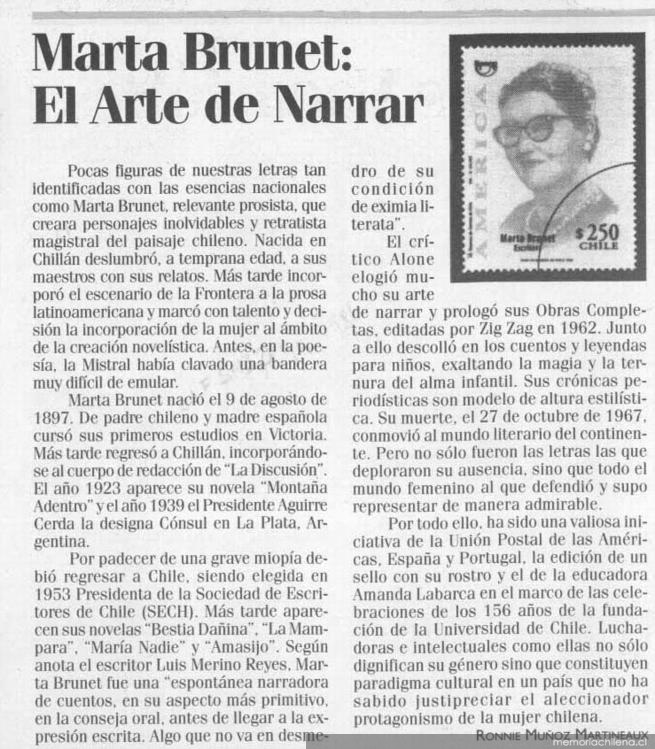 Marta Brunet, el arte de narrar