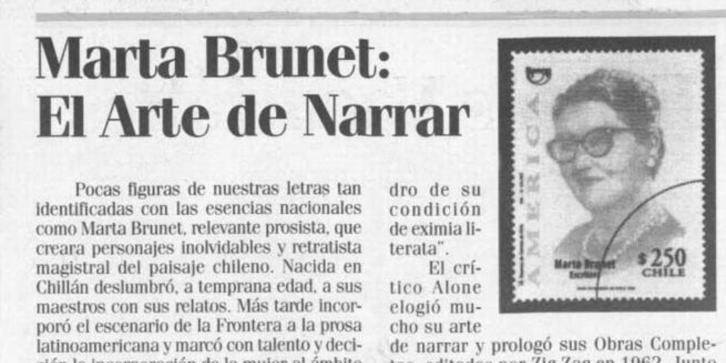 Marta Brunet, el arte de narrar